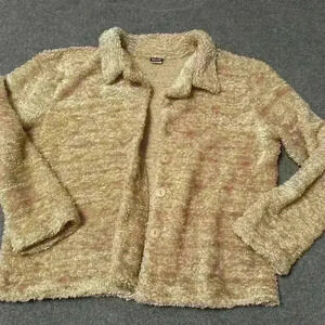 Cozy stella  Elysian USA Button-Up Fuzzy Cardigan - Soft Tan Outer Layer